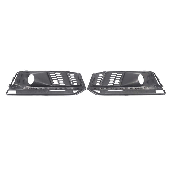 Calandre de phare antibrouillard noire pour pare-choc avant, 2 pièces, compatible avec Audi A4 B9 S4 2016 – 2019