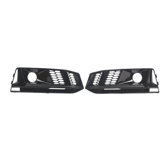 Calandre de phare antibrouillard noire pour pare-choc avant, 2 pièces, compatible avec Audi A4 B9 S4 2016 – 2019