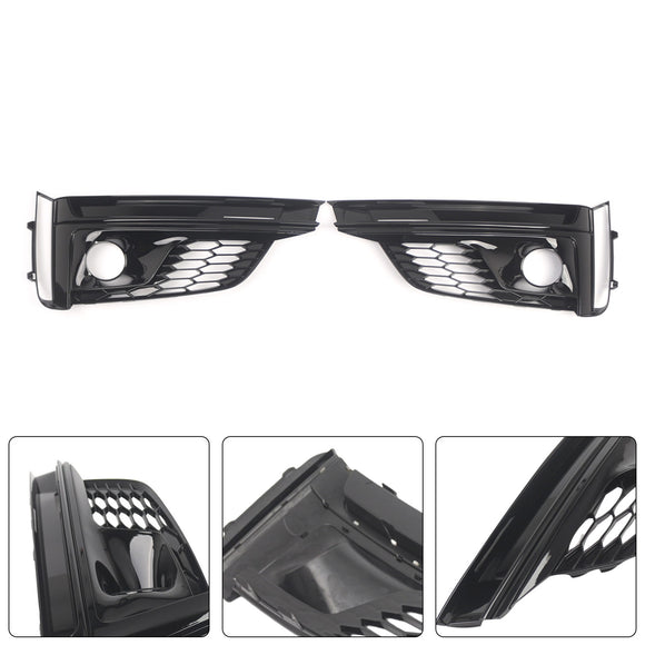 Couverture de calandre de phare antibrouillard pour pare-choc avant, 2 pièces, pour Audi A5 S5 s-line 2018 – 2019