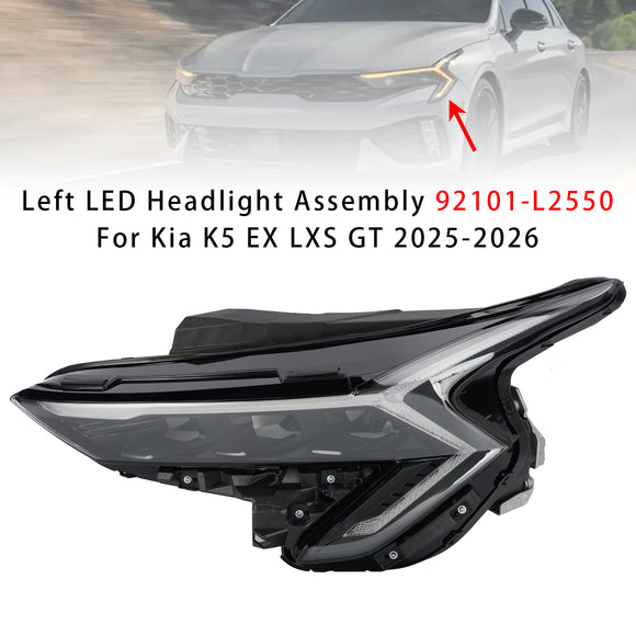 Linke LED-Scheinwerferbaugruppe 92101-L2550 für Kia K5 EX LXS GT 2025–2026