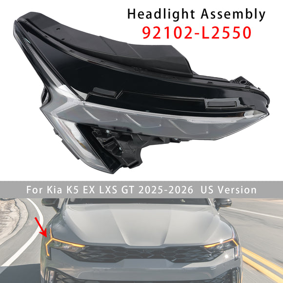 Rechte LED-Scheinwerferbaugruppe 92102-L2550 für Kia K5 EX LXS GT 2025–2026