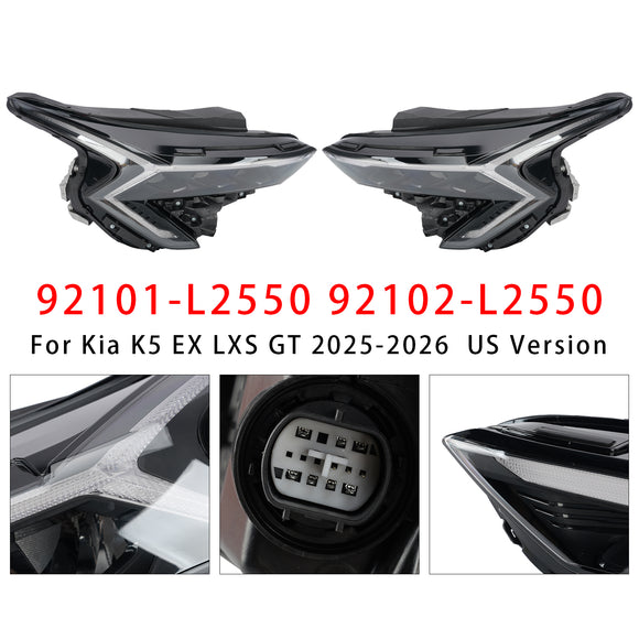 Linke + rechte LED-Scheinwerferbaugruppe für Kia K5 EX LXS GT 2025–2026