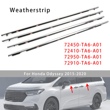 2015–2020 Honda Odyssey 4 Stück Autofenster-Dichtungsstreifen Chrom 72450-TA6-A01 72410-TA6-A01