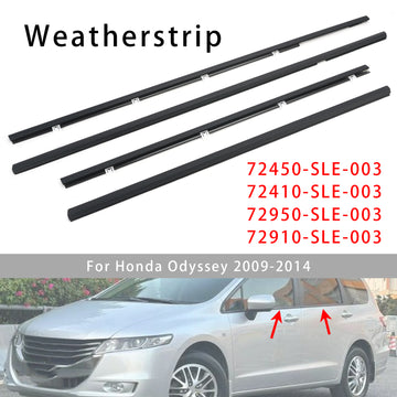 2009-2014 Honda Odyssey 4PCS Weatherstrip Window Molding Trim Seal Belt 72450-SLE-003 72410-SLE-003 - 0