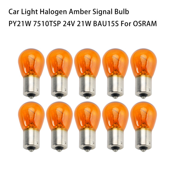 Auton halogeeni keltainen merkkilamppu PY21W 7510TSP 24V 21W BAU15S OSRAM