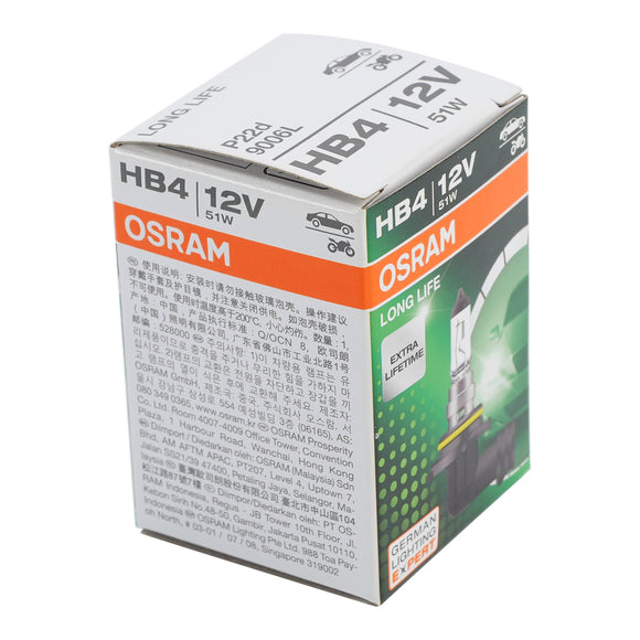 Autolicht Longlife Halogen Scheinwerferlampe HB4 9006L 12V 51W P22d für OSRAM