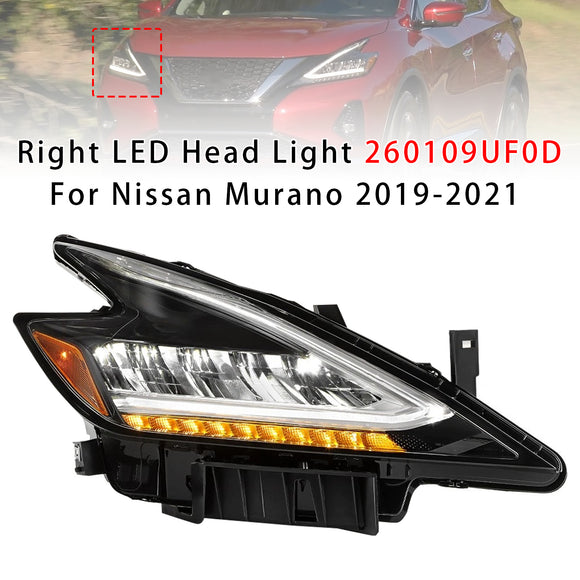 Right LED Head Light 260109UF0D For Nissan Murano 2019-2021