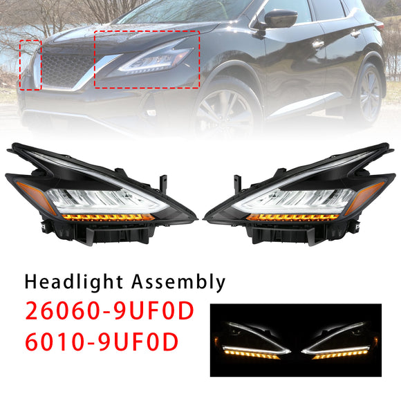 Left+Right LED Head Light 26060-9UF0D 26010-9UF0D For Nissan Murano 2019-2021