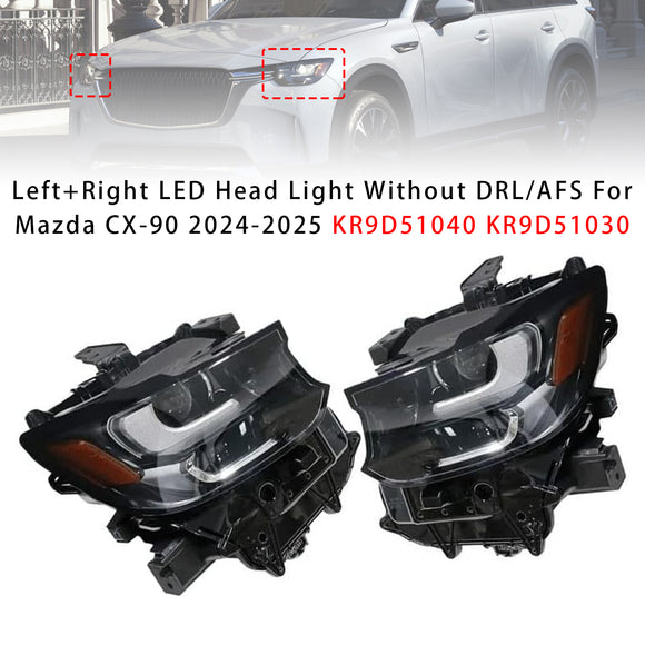Left+Right LED Head Light Without DRL/AFS For Mazda CX-90 2024-2025 KR9D51040