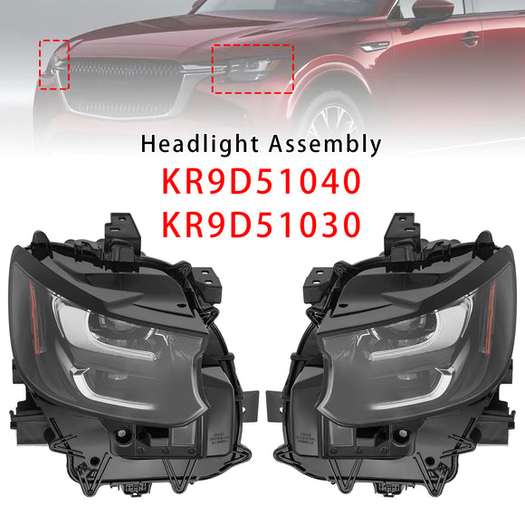 Left+Right LED Head Light Without DRL/AFS For Mazda CX-90 2024-2025 KR9D51040