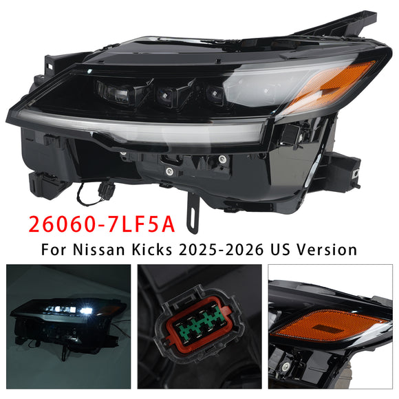 Faro LED sinistro 26060-7LF5A per Nissan Kicks 2025-2026