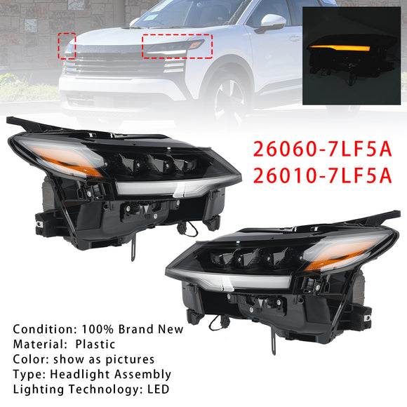 Left+Right LED Headlight 26060-7LF5A 26010-7LF5A For Nissan Kicks 2025-2026