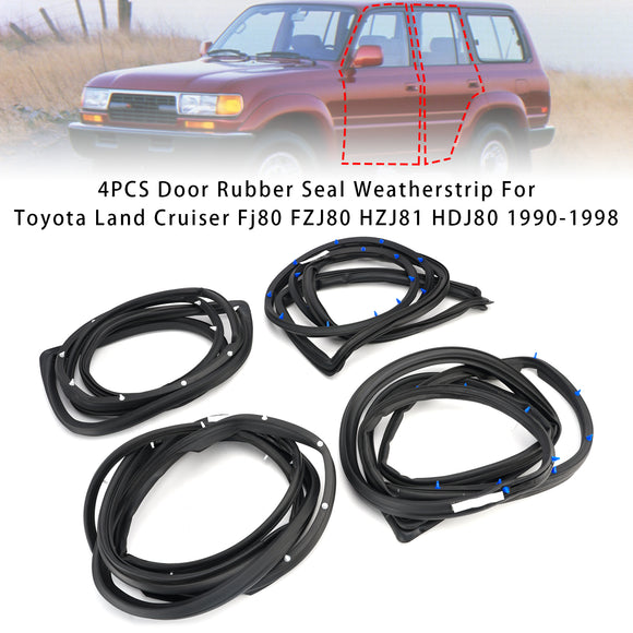 4 Stück Türdichtungen für Toyota Land Cruiser Fj80 Fzj80 Hzj81 Hdj80 1990–1998