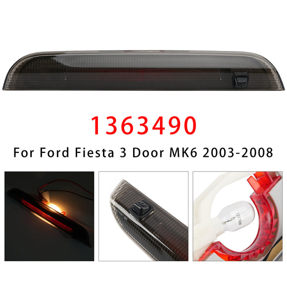 Third Brake Light Auxiliary Brake For Ford Fiesta 3 Door MK6 2003-2008 Smoke