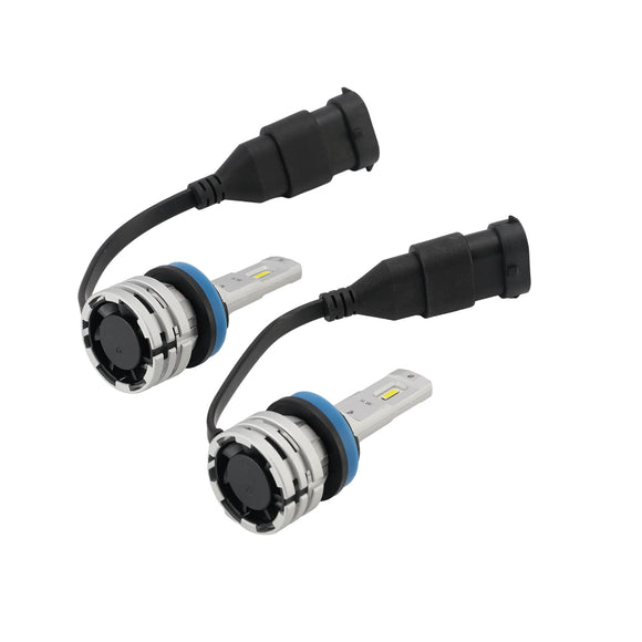 LED Headlight Bulb Kit High Low Beam H11 12V 24W 6500K Fan Cooling For HELLA