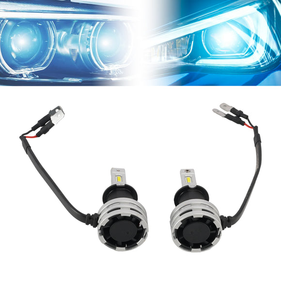 LED Headlight Bulb Kit High Low Beam H3 12V 24W 6500K Fan Cooling For HELLA