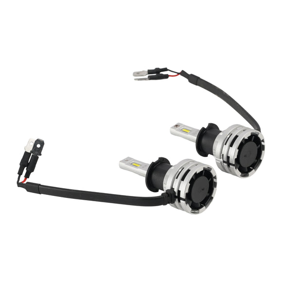 LED Headlight Bulb Kit High Low Beam H3 12V 24W 6500K Fan Cooling For HELLA