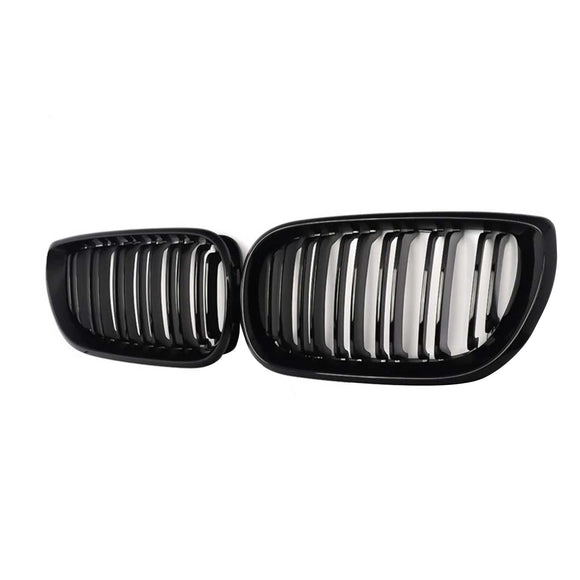 Front-Nierenhauben-Grill für BMW E46 3er-Serie 4-Türer 2002–2005, glänzend schwarz