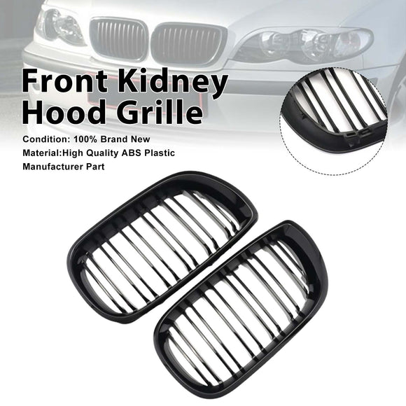 Calandre de capot avant pour BMW E46 série 3 4 portes 2002 – 2005, noir brillant