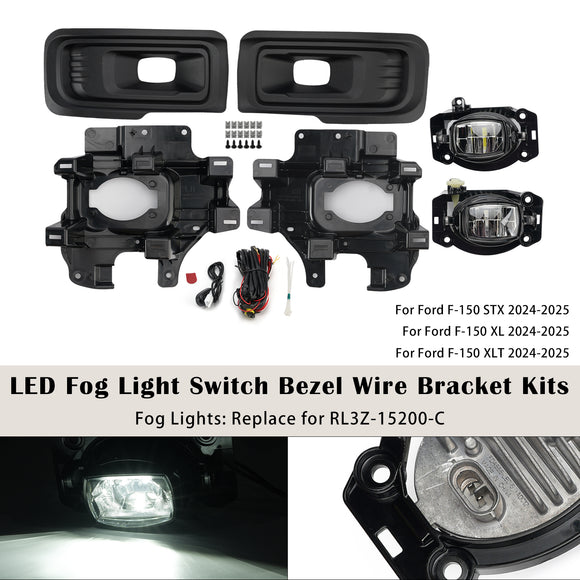 LED Fog Light Switch Bezel Wire Bracket Kits For Ford F150 STX XL XLT 2024-2025