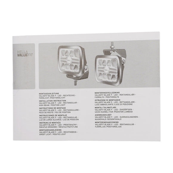 Vierkante Extra Lamp ValueFit 9 Ref.25 12/24V 36W 2600LM 6000K Voor HELLA