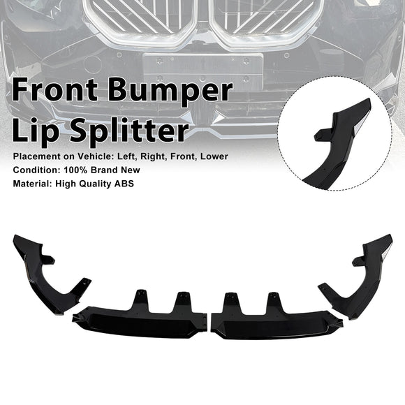 Gloss Black Front Bumper Lip Spoiler Splitter Fit BMW X3 G45 M-Sport 2025+