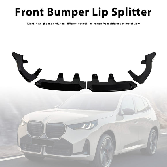 Gloss Black Front Bumper Lip Spoiler Splitter Fit BMW X3 G45 M-Sport 2025+