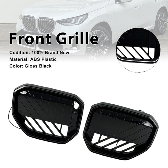 Parrilla de parachoques delantero negra compatible con BMW X3 G45 2025+ con luz LED