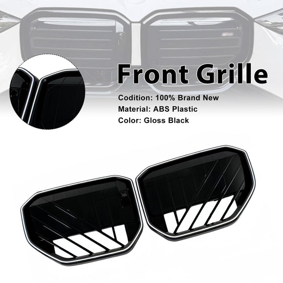 Parrilla de parachoques delantero negra compatible con BMW X3 G45 2025+ con luz LED