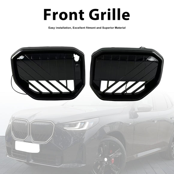 Parrilla de parachoques delantero negra compatible con BMW X3 G45 2025+ con luz LED