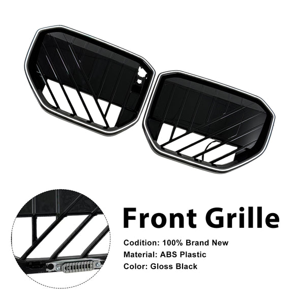 Parrilla de parachoques delantero negra compatible con BMW X3 G45 2025+ con luz LED