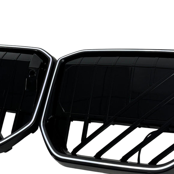 Parrilla de parachoques delantero negra compatible con BMW X3 G45 2025+ con luz LED
