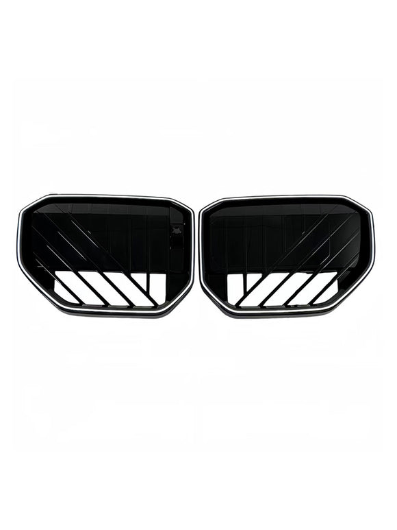 Parrilla de parachoques delantero negra compatible con BMW X3 G45 2025+ con luz LED