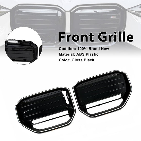 Rejilla de parachoques delantero estilo M50 compatible con BMW X3 G45 2025+ negro con luz LED