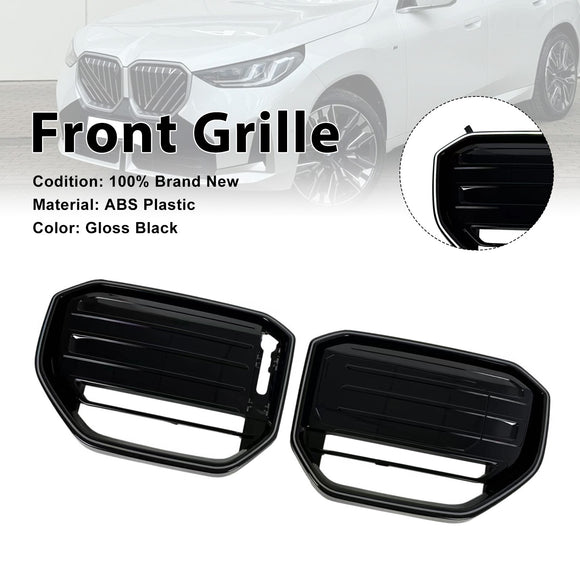 Rejilla de parachoques delantero estilo M50 compatible con BMW X3 G45 2025+ negro con luz LED