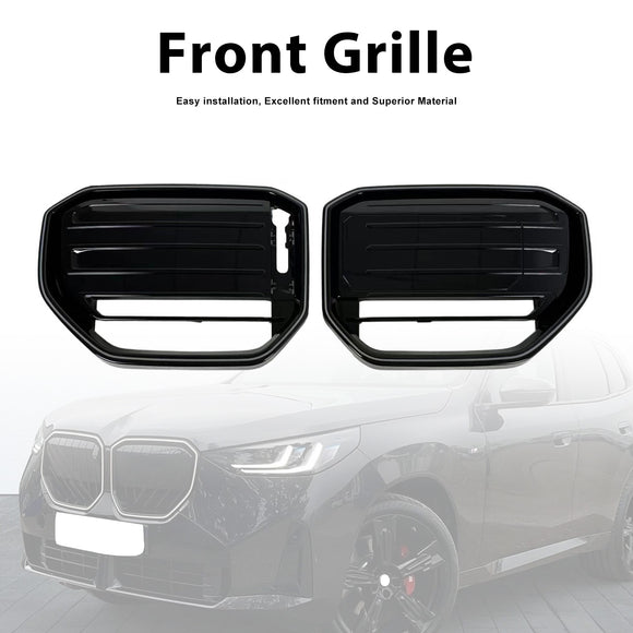 Rejilla de parachoques delantero estilo M50 compatible con BMW X3 G45 2025+ negro con luz LED