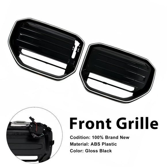 Rejilla de parachoques delantero estilo M50 compatible con BMW X3 G45 2025+ negro con luz LED