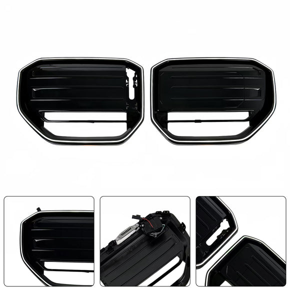 Rejilla de parachoques delantero estilo M50 compatible con BMW X3 G45 2025+ negro con luz LED