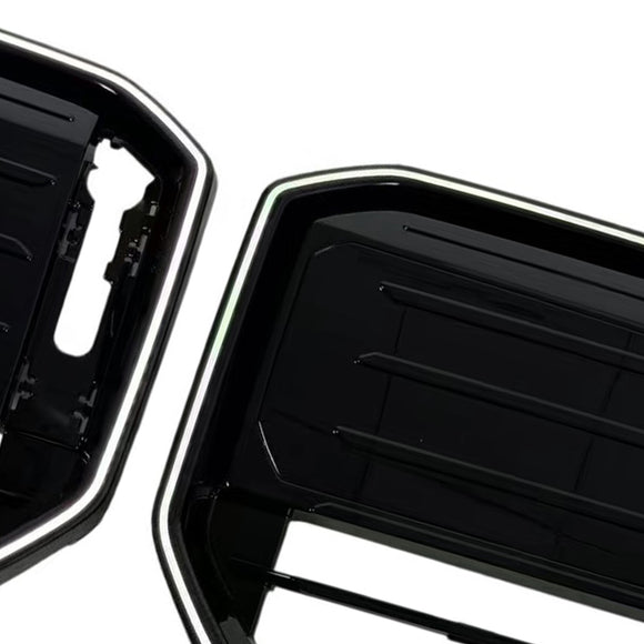 Rejilla de parachoques delantero estilo M50 compatible con BMW X3 G45 2025+ negro con luz LED