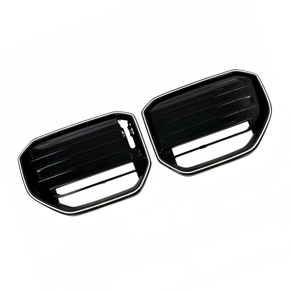 Rejilla de parachoques delantero estilo M50 compatible con BMW X3 G45 2025+ negro con luz LED