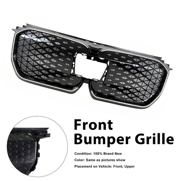 Schwarzer Frontstoßstangengrill für BMW iX1 U11 2023–2025 mit LED-Licht