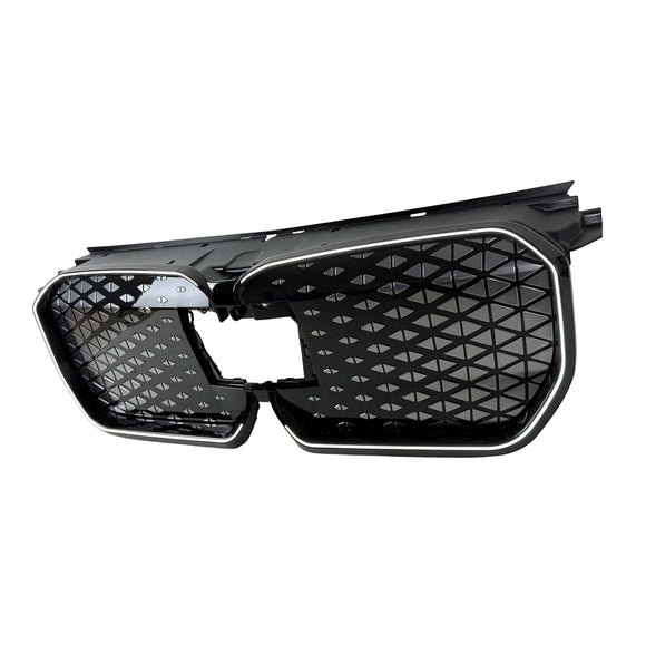 Schwarzer Frontstoßstangengrill für BMW iX1 U11 2023–2025 mit LED-Licht
