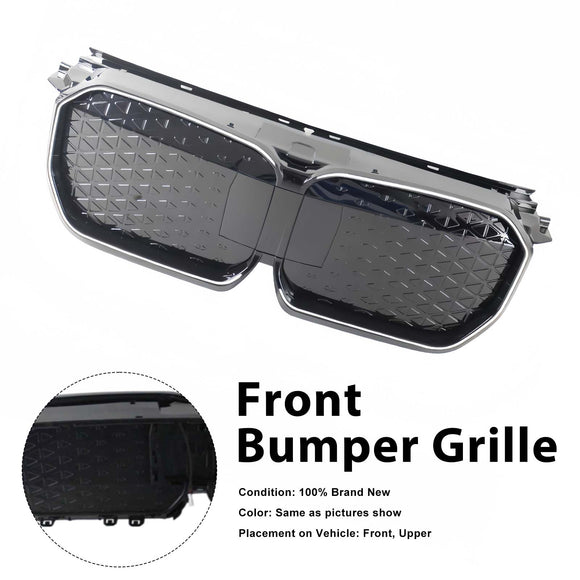 Zwart Chrome Voorbumper Grill Grille Fit BMW iX1 U11 2023-2025 W/LED Licht