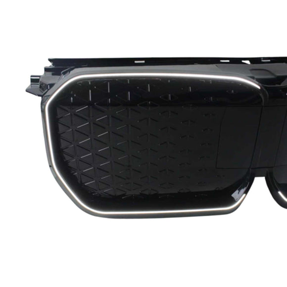 Zwart Chrome Voorbumper Grill Grille Fit BMW iX1 U11 2023-2025 W/LED Licht