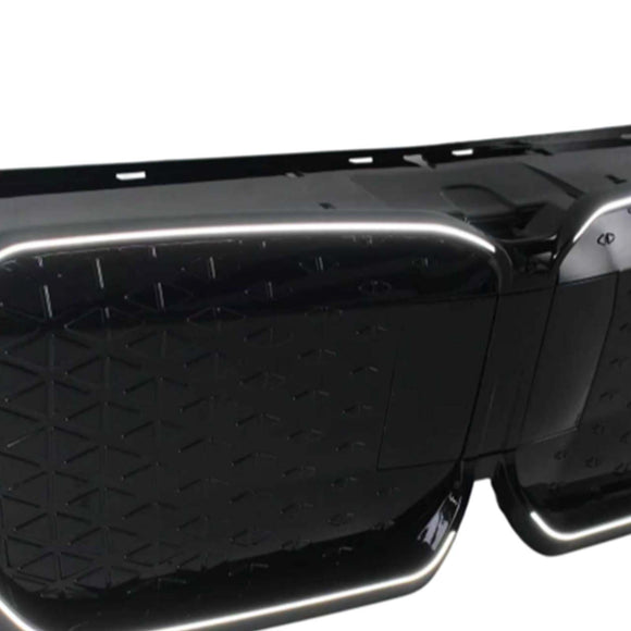 Zwart Chrome Voorbumper Grill Grille Fit BMW iX1 U11 2023-2025 W/LED Licht
