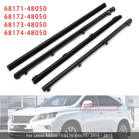 2010-2015 Lexus RX350 RX450h 4 Stuks Binnendeur Glas Tochtstrip 68171-48050 68174-48050