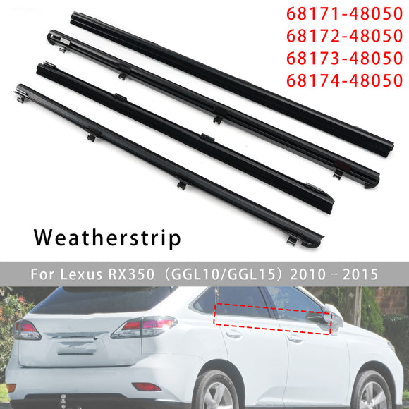 2010-2015 Lexus RX350 RX450h 4 Stuks Binnendeur Glas Tochtstrip 68171-48050 68174-48050