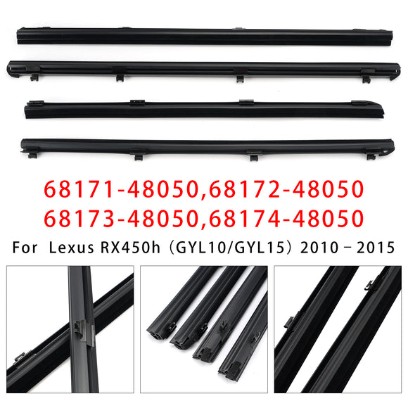 2010-2015 Lexus RX350 RX450h 4 Stuks Binnendeur Glas Tochtstrip 68171-48050 68174-48050