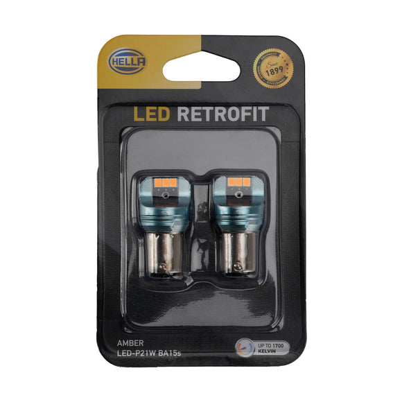 Car Light LED Auxiliary Bulb Kit P21W 12V 3W 1700K Amber For HELLA LEDS25AA2