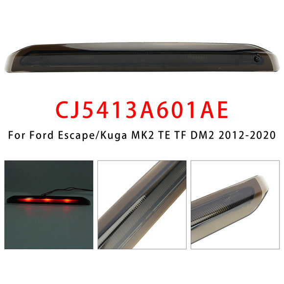 Rear High Mounted Brake Lamp Light Black For Ford Kuga Mk2 2012-2020